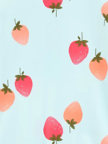 Vista 3 de Simple Joys de Carter's - Traje de baño de una pieza con cremallera de manga larga para niñas bebés Fresas azules