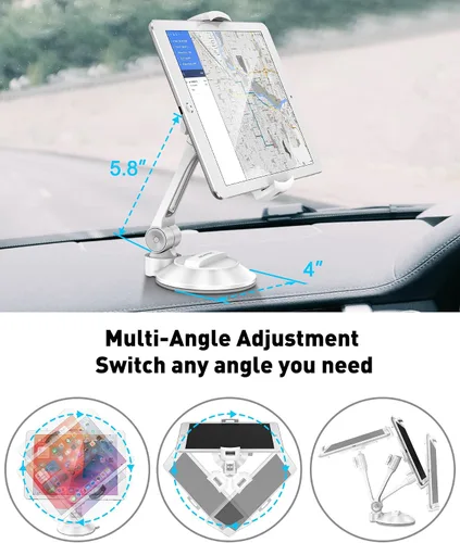 Vista 12 de AboveTEK Soporte de succión para iPad, soporte para tableta de teléfono con ventosa se adapta a tabletas de 4 a 11 pulgadas, iPad mini/aire, soporte