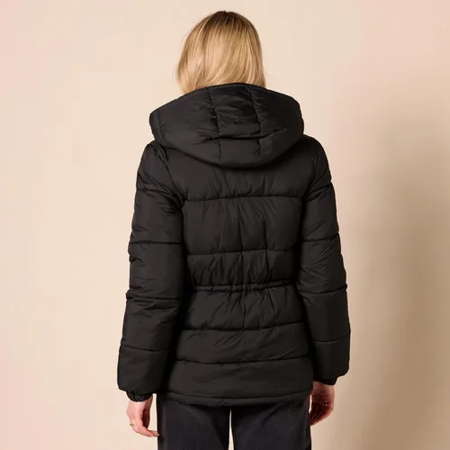 Vista 3 de Tienda Essentials Chaqueta de invierno acolchada pesada con capucha para mujer con cintura ajustable