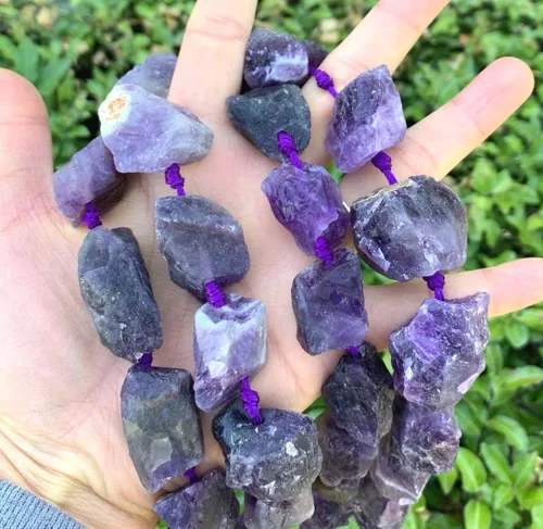 Vista 10 de Adabele Cuentas de piedras preciosas perforadas grandes de cuarzo de ágata de encaje azul pulido natural de 15 pulgadas