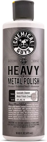Vista 13 de Chemical Guys, Heavy Metal Polish SPI_402_16 - Abrillantador pesado restaurador y protector para metales (16 oz) y toallas de microfibra de grado