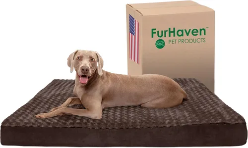 Vista 9 de Furhaven Cama de gel refrescante para perros medianos/grandes de hasta 55 libras con funda extraíble y lavable, colchón de gamuza y piel sintética
