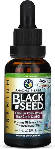 Vista 9 de Amazing Herbs Aceite de semilla negra de alta calidad, sin gluten, sin OMG, prensado en frío, Nigella sativa ayuda a la salud digestiva, apoyo