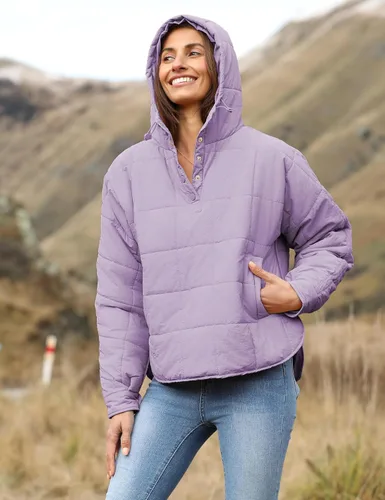 Vista 58 de QIBABU Chaqueta acolchada con capucha de gran tamaño para mujer, ligera, acolchada, manga larga, abrigo de invierno cálido