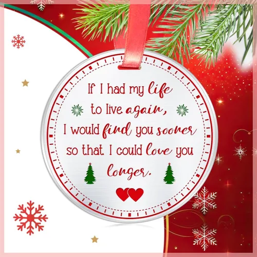 Vista 3 de Elegant Chef Adorno romántico de Navidad de amor - If I Had My Life to Live Over Again I Would Find You Sooner- Recuerdo colgante de árbol