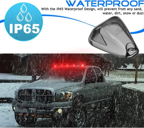 Vista 3 de WINETIS - 5 luces marcadoras de techo con bombillas LED rojas, repuesto compatible con Ford F150 F250 F350 F450 F550 F650 F750 F750 E150 E250 E350