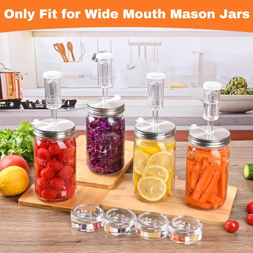 Vista 9 de Kit de fermentación de tarros Mason de 32 onzas, chucrut/decapado con 2 tarros de fermentación, 2 tapas de fermentación, 2 pesos de fermentación