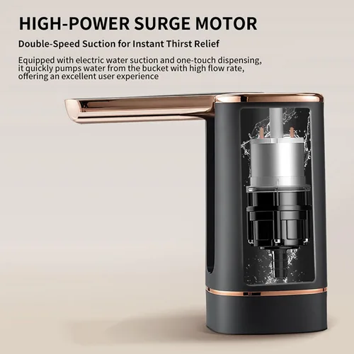 Vista 6 de Dispensador de agua de 5 galones para botella de 5 galones, dispensador de agua eléctrico - USB-C recargable, batería de 1200 mAh, portátil