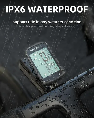 Vista 7 de ROCKBROS Computadora de bicicleta Inalámbrica Ciclismo Computadoras ANT+Bluetooth Bicicletas Mini Velocímetro Odómetro Impermeable 2.9 pulgadas LCD
