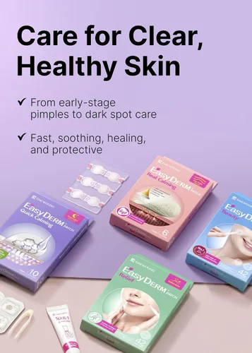 Vista 5 de EasyDerm - Juego de parches coreanos para espinillas en 4 pasos + extractor de doble punta 2 en 1, para un cuidado completo de la piel