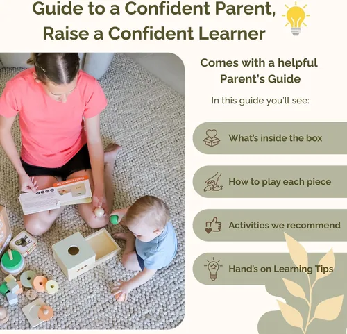 Vista 8 de Jackie & Vancie Juguetes Montessori para Niños de 1 Año, Juego Sensorial 6 en 1 Juguetes de Aprendizaje de Madera, Set de Juguetes Montessori