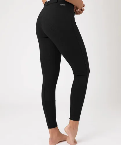 Vista 7 de HORZE Active - Pantalones de asiento completo con agarre de silicona para mujer Cintura de tiro medio con bolsillo frontal