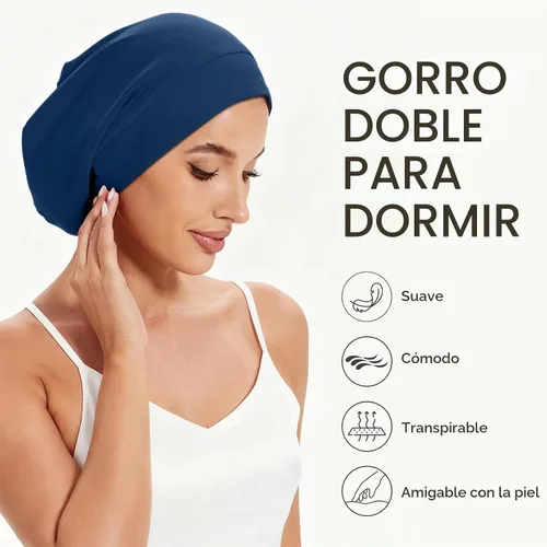 Vista 3 de 2 gorros de satén para dormir para mujer, Multi-A