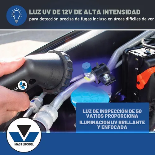 Vista 3 de Mastercool (53351-B) kit de detección de fugas ultravioleta profesional con mini luz de 50 vatios