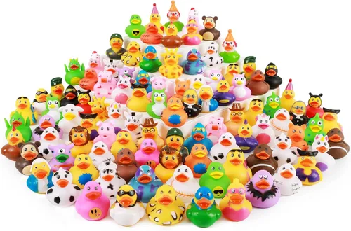 Vista 8 de XY-WQ Paquete de 50 patos de goma para patitos Jeeps, surtido de juguetes