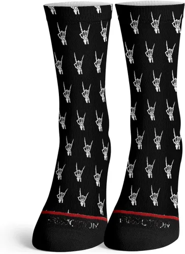 Vista 3 de Función calcetines de moda con patrón de manos de rock and roll de metal, Multi