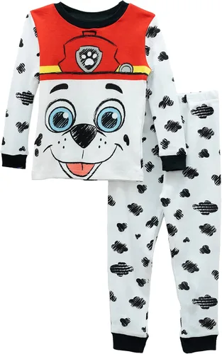 Vista 6 de Paw Patrol Chase and Marshall - Conjunto de pijama de manga larga para niños pequeños, 4 piezas