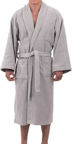 Vista 8 de Alpine Swiss Albornoz de terry de algodón puro para hombre súper absorbente para spa Negro
