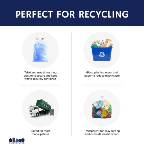 Vista 9 de Plasticplace Bolsas de basura de ajuste personalizado, compatibles con simplehuman Code K (100 unidades) con cordón azul tintado de 10 galones / 38