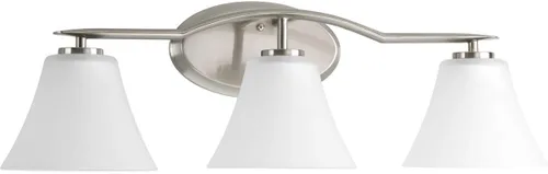 Vista 3 de Progress Lighting Bravo - Lámpara de tocador de baño de 3 luces, níquel cepillado níquel