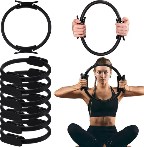 Vista 12 de Syhood Anillo de pilates de 11.81 pulgadas, anillo de yoga circular de pilates mágico, equipo de entrenamiento ligero y flexible para fitness
