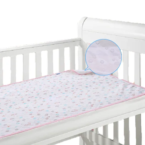 Vista 6 de 3 piezas Paquete Monvecle Almohadillas Cambiadoras de Pañal de Algodón para Bebé Impermeables Lavables Revestimientos de Pañales