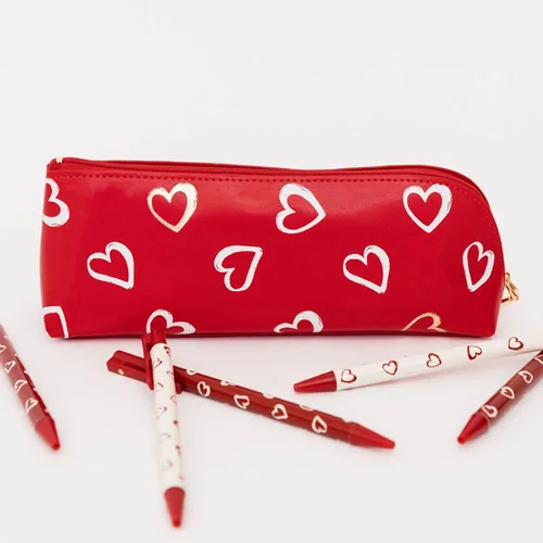 Vista 5 de kate spade new york Estuche para lápices y bolígrafos con artículos de oficina para adultos, bolsa con cremallera que incluye 2 lápices, sacapuntas