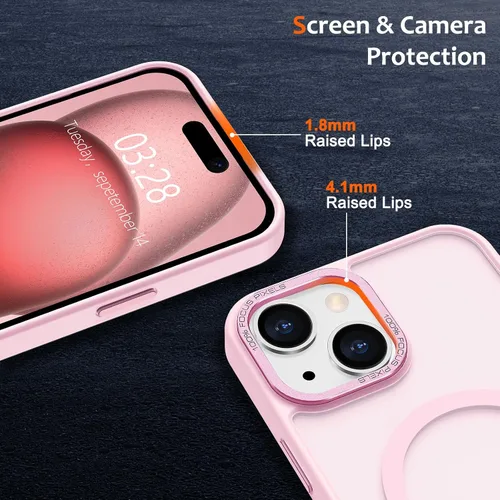 Vista 357 de Anuck - Funda magnética para iPhone 11 compatible con MagSafe, carcasa trasera mate translúcida dura, borde de TPU, delgada, resistente a impactos