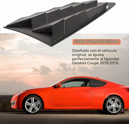Vista 2 de Persianas laterales para parabrisas para Hyundai Genesis Coupé 2010 2012 2013 2014 2015 2016 negro mate