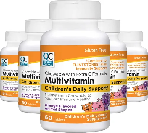 Vista 4 de Quality Choice Multivitamínico en forma de animal para niños con extra vitamina C para el apoyo inmunológico masticables
