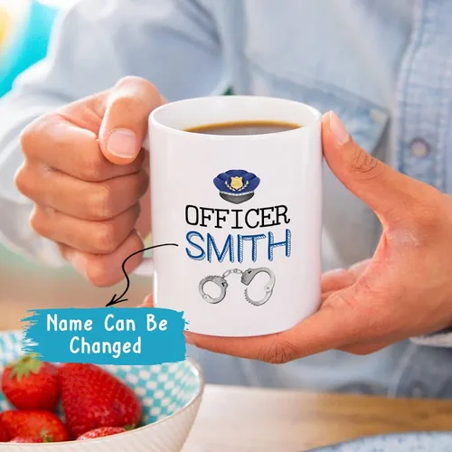 Vista 2 de I Can Arrest It - Taza de café personalizada de policía, regalos de taza de policía, 11 onzas y 15 onzas Taza blanca con texto en inglés "I Can