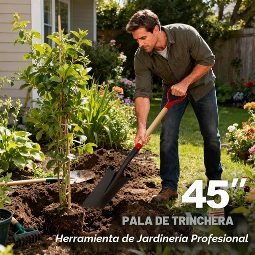 Vista 6 de Nohovu Pala para Excavar, Pala Resistente con Mango en D, Pala de Zanja para Jardinería, 45 Pulgadas