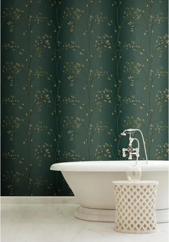 Vista 2 de York Wallcoverings Blossoms - Papel pintado extraíble prepegado, verde azulado/bronce Azul .112