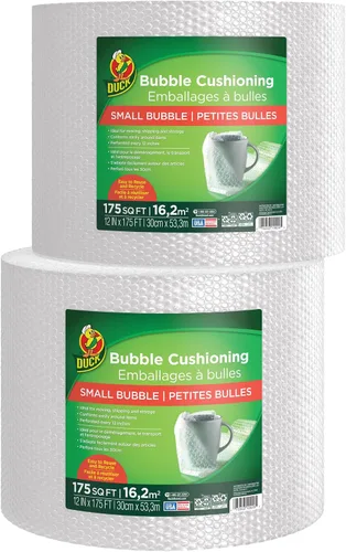 Vista 8 de Duck Brand Bubble Wrap - Embalaje protector original, 12 pulgadas de ancho x 30 pies de largo, rollo individual (393251), transparente