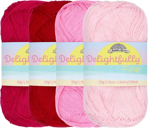 Vista 10 de JubileeYarn - Hilo deliciosamente fino, 1.76 oz/madeja de rayón de bambú y encaje, tonos de azul, 4 madejas