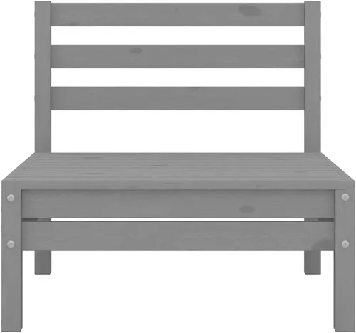 Vista 6 de Ensemble de Salon de Jardin Modulaire en Pin Massif Gris, Canapé d'Angle Pour Terrasse, Balcon ou Salon, Confortable et Design Rustique, Assemblage