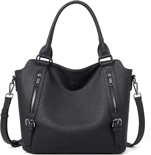 Vista 7 de CLUCI Hobo Bolsas de cuero vegano para mujer, bolsa grande para mujer, bolso de hombro con correa ajustable