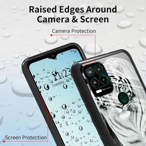 Vista 296 de Funda para Motorola Moto G Stylus 5G 2021 de vidrio templado, funda negra con diseño de mujer negra africana para mujeres y hombres, antiarañazos, a