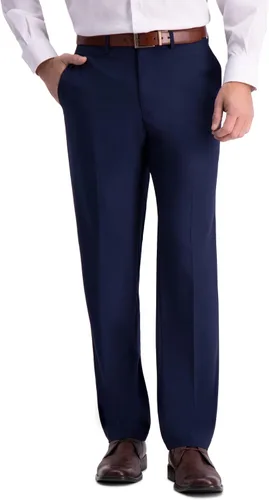 Vista 16 de J.M. Haggar - Pantalón de vestir para hombre, elástico en 4 direcciones, corte recto, parte delantera plana Negro