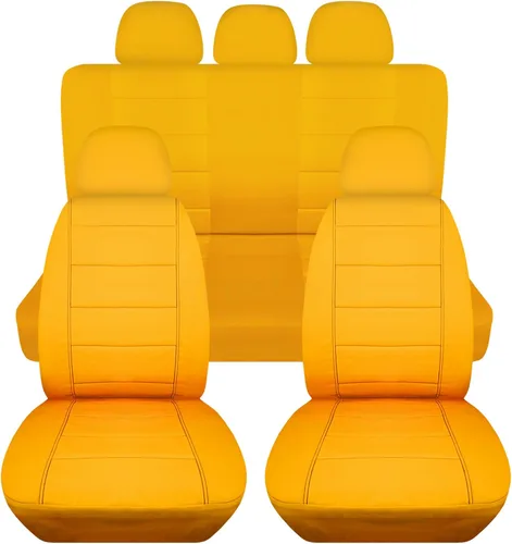 Vista 10 de Totally Covers Fundas de asiento de coche sólidas con 5 fundas (2 delanteras + 3 traseras) para reposacabezas: color negro, ajuste