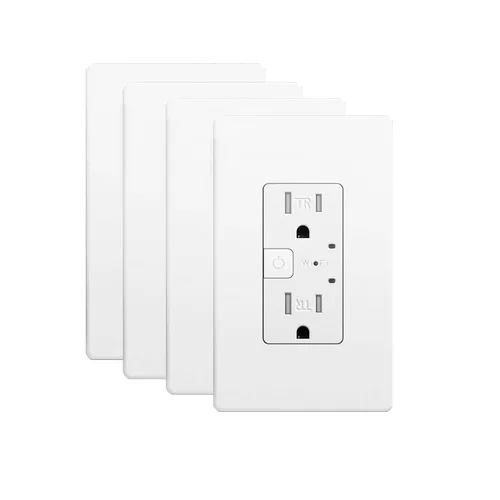 Vista 10 de Salida inteligente Matter 15A, Google Home, Alexa, SmartThings, solo 2.4G, paquete de 2 Aplicación y control de voz, sin puente, funciona