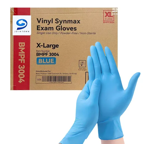 Vista 9 de Jointown Basic Medical Synmax - Guantes de vinilo para examen, sin látex y sin polvo, talla M, BMPF-3002 (caja de 1000)