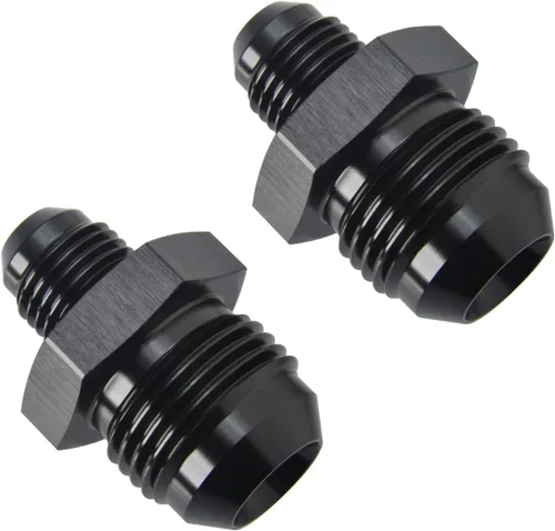 Vista 35 de 3AN macho a 3AN macho Flare 45 grados Unión acoplador adaptador de montaje aluminio negro