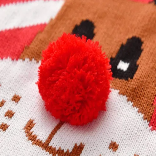 Vista 5 de Suéter tejido de algodón con cuello redondo y cuello redondo para niños pequeños, ropa cálida para otoño e invierno