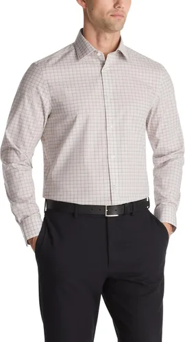 Vista 10 de Calvin Klein Camisa de vestir para hombre, no plancha, elástica, ajustada, a cuadros Acua Multi