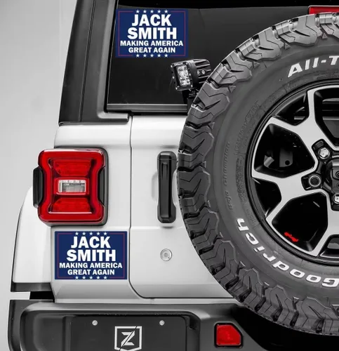 Vista 3 de Paquete de 10 calcomanías de vinilo con texto en inglés «Let's Go Jacks Smith», calcomanías de vinilo para laptop, parachoques de coche, ventana