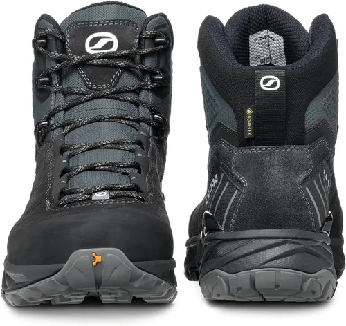 Vista 4 de SCARPA Botas de senderismo y mochilero impermeables Gore-Tex para hombre Rush Trk GTX, Antracita oscuroNegro
