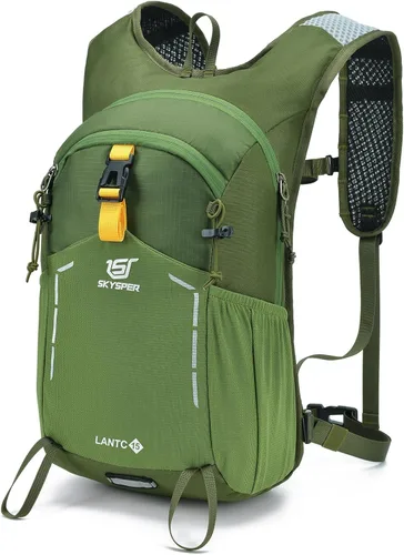 Vista 7 de SKYSPER Mochila de senderismo pequeña – Mochila de viaje de 15 L, ligera, resistente al agua, mochilas de senderismo para mujeres y hombres, Negro