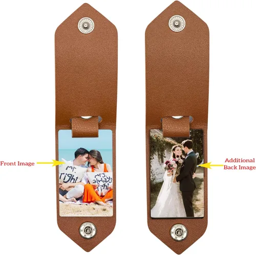 Vista 5 de Llavero de cuero personalizado grabado para hombres, papá, marido, novio, llavero de cuero con mensaje oculto