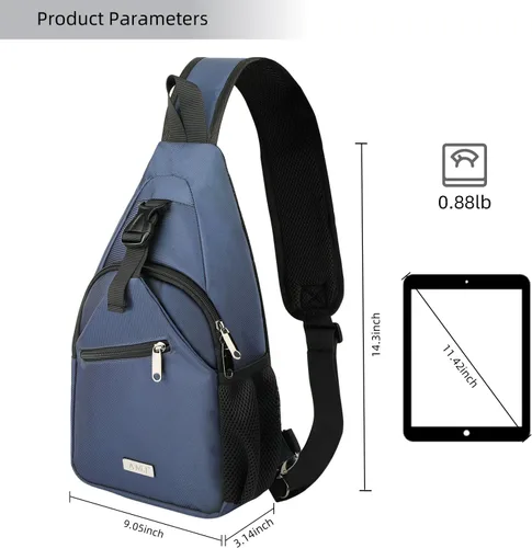 Vista 20 de AMJ Bolso bandolera para hombres y mujeres, mochila de hombro casual, mochila de pecho para senderismo y viajes